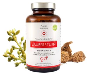 Muira Puama & Maca Kapseln Dem potenzholz Muira Puama werden positive Effekte auf die körperliche Leistungsfähigkeit zugeschrieben 60 Tage Versorgung  Inhalt: 180 Kapseln | Füllmenge: 110,7 g.